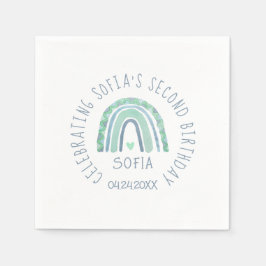 Mint-groen en blauwe toon-boho-regenboog servet