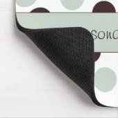 Mint Groen en Bruin Polka Dot Muismat (Hoek)