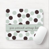 Mint Groen en Bruin Polka Dot Muismat (Met muis)