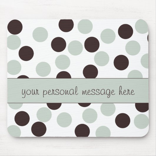 Mint Groen en Bruin Polka Dot Muismat (Voorkant)