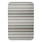 Mint Groen en Bruin Stripe Patroon Badmat (Voorkant Verticaal)