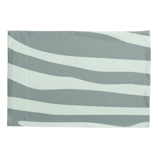 Mint groen en crème en zwarte zebraafdrukken kussensloop (Achterkant)