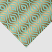 Mint-groen en Faux Gold Quatrefoil Pattern Tissuepapier (Detail)