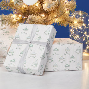 Mint Groen en Goud  Carrousel Gift Cadeaupapier