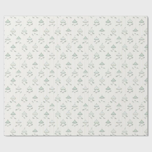 Mint Groen en Goud  Carrousel Gift Cadeaupapier (Vlak)