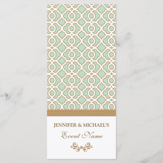 Mint Groen en Goud Marokkaans Menu (Achterkant)