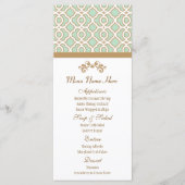 Mint Groen en Goud Marokkaans Menu (Voorkant)