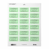 Mint Groen en Grijs  Bloemen Bruiloft Label (Full Sheet)