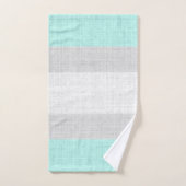 Mint Groen en Grijs Crosshatch Patroon, Bad Handdoek (Handdoek)