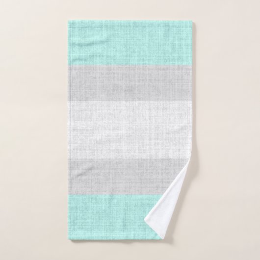Mint Groen en Grijs Crosshatch Patroon, Bad Handdoek (Handdoek)