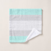 Mint Groen en Grijs Crosshatch Patroon, Bad Handdoek (Wasdoekje)