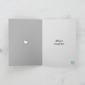 Mint groen en grijs met fotonamen jubileum kaart (Binnen)