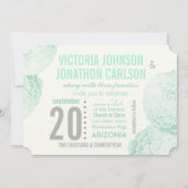 Mint Groen en Grijs Succulent Moderne Bruiloft Kaart (Voorkant)