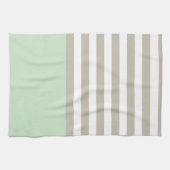 Mint groen en neutraal grijs striped patroon theedoek (Horizontaal)