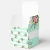 Mint groen en roze bloemendoos Snoep Bedankdoosjes (Geopend)