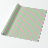Mint groen en roze gestreept pastel inpakpapier (Uitgerold)