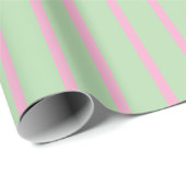 Mint groen en roze gestreept pastel inpakpapier (Rol Hoek)