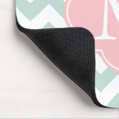 Mint Groen en Roze Moderne Chevron Custom Monogram Muismat (Hoek)