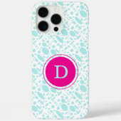 Mint Groen en Roze Monogram Case-Mate iPhone Case (Achterkant)