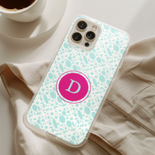 Mint Groen en Roze Monogram iPhone 16 Pro Max Hoesje