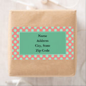 Mint-groen en roze pols-puntpatroon etiket (Insitu)