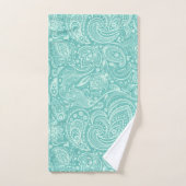 Mint-groen en turquoise paisley patroon bad handdoek (Handdoek)