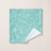 Mint-groen en turquoise paisley patroon bad handdoek (Wasdoekje)