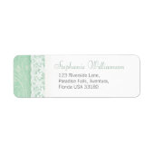 Mint groen en wit bruiloft retour antwoord adres etiket (Voorkant)