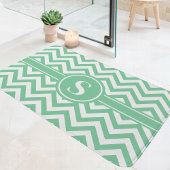 Mint groen en wit Chevron monogram Badmat