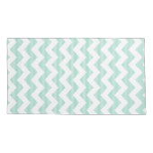 Mint-groen en wit chevron patroon kussensloop (Achterkant)