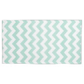 Mint-groen en wit chevron patroon kussensloop (Voorkant)