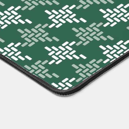 Mint groen en wit houndstooth patroon bureaumat (Hoek)