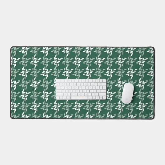 Mint groen en wit houndstooth patroon bureaumat (Keyboard & Muis)