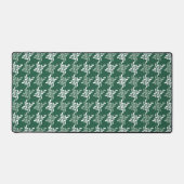 Mint groen en wit houndstooth patroon bureaumat (Voorkant)