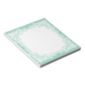 Mint groen en wit kant custom notitieblok (Schuin)