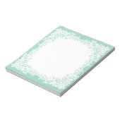 Mint groen en wit kant custom notitieblok (Linkerzijde)