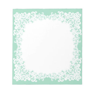 Mint groen en wit kant custom notitieblok