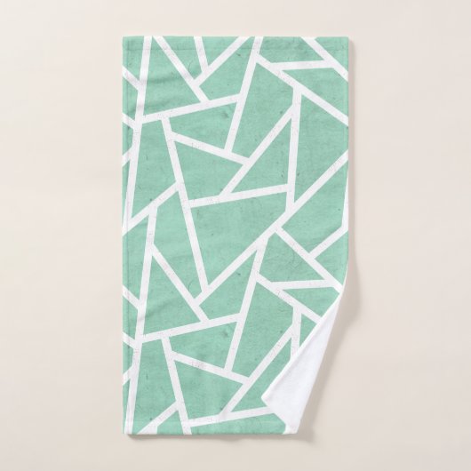 Mint groen en wit mozaïekpatroon bad handdoek (Handdoek)
