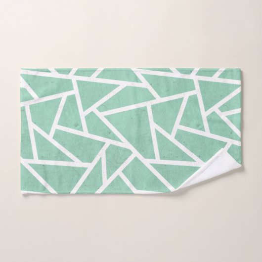 Mint groen en wit mozaïekpatroon bad handdoek (Handdoek)