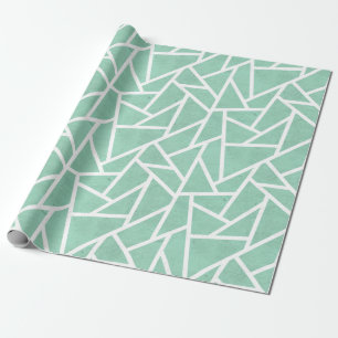 Mint groen en wit mozaïekpatroon cadeaupapier