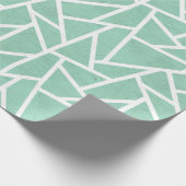 Mint groen en wit mozaïekpatroon cadeaupapier (Hoek)
