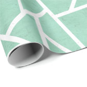 Mint groen en wit mozaïekpatroon cadeaupapier (Rol Hoek)