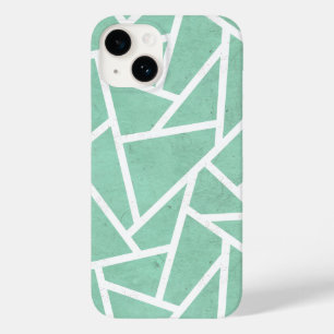 Mint groen en wit mozaïekpatroon Case-Mate iPhone 14 hoesje