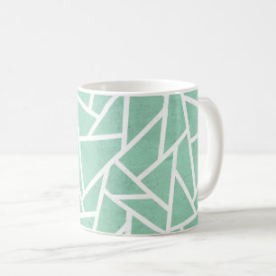 Mint groen en wit mozaïekpatroon koffiemok