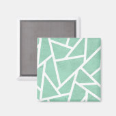 Mint groen en wit mozaïekpatroon magneet (Voorkant / Achterkant)