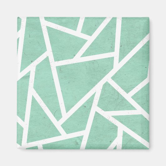 Mint groen en wit mozaïekpatroon magneet (Voorkant)