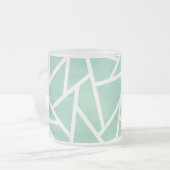 Mint groen en wit mozaïekpatroon matglas koffiemok (Voorkant links)