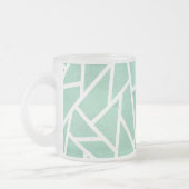Mint groen en wit mozaïekpatroon matglas koffiemok (Links)