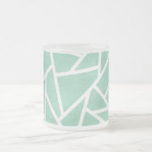 Mint groen en wit mozaïekpatroon matglas koffiemok (Center)