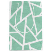 Mint groen en wit mozaïekpatroon medium cadeauzakje (Voorkant)
